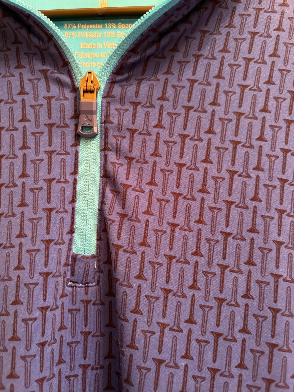 Birdie Bound Blue & Aqua Golf Half zip - Picture 5 of 6